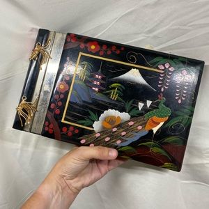 Vintage Occupied Japanese Photo Album,Gold Trim,Lacquer,Hand-Crafted,Inlaid Etch